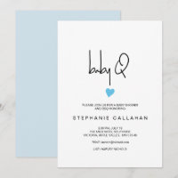 Bébé moderne BBQ Douche Minuscule Coeur bleu