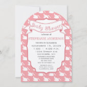 Invitation Bébé moderne Fille Rétro Motif à bande douche (Devant)