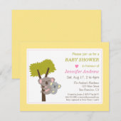 Invitation Bébé mou, ours Koala et Baby shower de maman (Devant / Derrière)