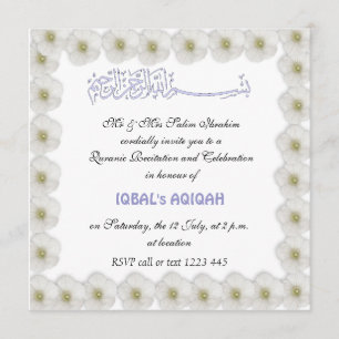 Invitation Bébé musulman Aqiqah