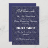 Invitation Bébé musulman Aqiqah (Devant / Derrière)