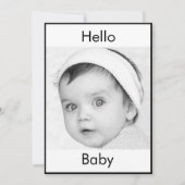 Invitation Bébé Naissance mignonne Photo Noir Blanc Moderne C (Devant)