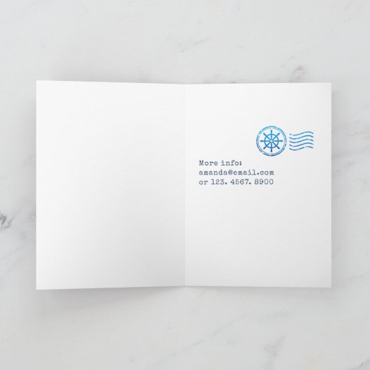 Invitation Bébé Nautique garçon douche par courrier (Intérieur)