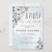 Invitation Bébé neige d'hiver Il fait froid dehors Baby showe (Devant)