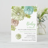 Invitation Bébé Neutre Sur Le Sexe Dans La Fleur Parti Révéla (Debout devant)