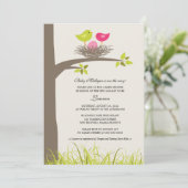 Invitation Bébé Nid Bébé Bébé Fille Douche (Debout devant)