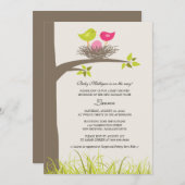 Invitation Bébé Nid Bébé Bébé Fille Douche (Devant / Derrière)