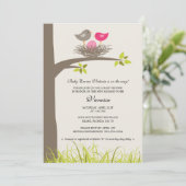 Invitation Bébé Nid Bébé Bébé Fille Douche (Debout devant)