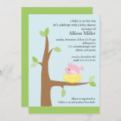 Invitation Bébé Nid d'oiseau Baby shower bébé (Devant / Derrière)
