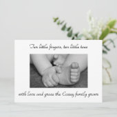 Invitation bébé, noir, et, blanc, pieds, mains, photographie, (Debout devant)