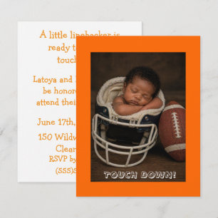 Invitation Bébé noir joueur de football Douche