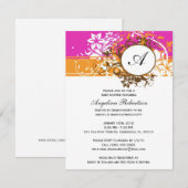 Invitation Bébé orange rose orangé Fleurs de douche neutres (Devant / Derrière)