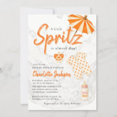 Invitation Bébé Orange Spritz pois (Devant)