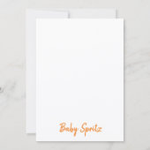 Invitation Bébé Orange Spritz pois (Dos)