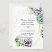 Invitation Bébé ou Fête des mariées virtuel géométrique Succu (Devant)