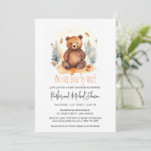 Invitation Bébé Ours Bois Baby shower animal (Debout devant)