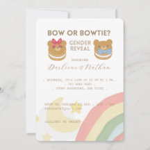 Bébé ours, Bow ou Bowtie, Genre Revevela Party