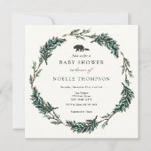 Invitation Bébé Ours Buffle À feuillage persistant Plaid (Devant)