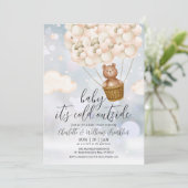 Invitation Bébé ours d'hiver Teddy Bear Shower de bébé (Debout devant)