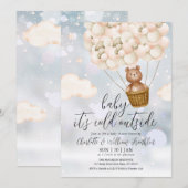 Invitation Bébé ours d'hiver Teddy Bear Shower de bébé (Devant / Derrière)