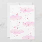 Invitation Bébé Ours rose Coeur Baby shower de ballon (Dos)