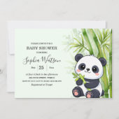 Invitation Bébé Ourson Panda Fête de Naissance (Devant)