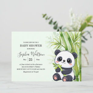 Invitation Bébé Ourson Panda Fête de Naissance