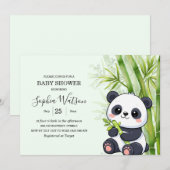 Invitation Bébé Ourson Panda Fête de Naissance (Devant / Derrière)