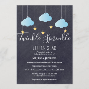 Invitation Bébé Paillettes Fête Prénatale / Tableau Noir