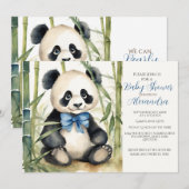 Invitation Bébé Panda Garçon Baby shower d'attente précoce (Devant / Derrière)