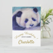 Invitation Bébé Panda Ours 1er anniversaire (Debout devant)