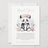 Invitation Bébé Panda Peonies Baby shower Jungle (Devant)