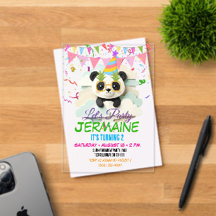 Invitation Bébé Panda Plié Mignon Origami