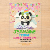 Invitation Bébé Panda Plié | Mignon Origami (Recto)