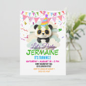 Invitation Bébé Panda Pliée | Mignon Origami (Debout devant)
