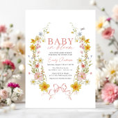 Invitation Bébé papillon en fleurs Bow rose Fleur sauvage dou
