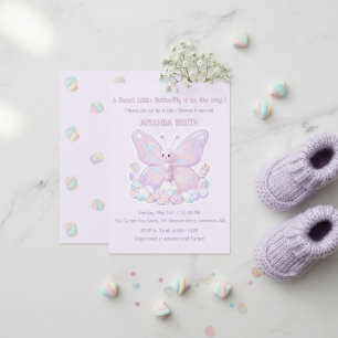 Invitation Bébé Papillon Rêve de Lavande Violette Shower