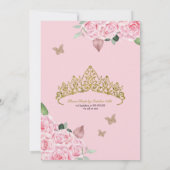 Invitation Bébé papillon rose princesse robe Quinceanera (Dos)