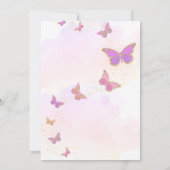 Invitation Bébé papillon sur le chemin Baby shower (Dos)