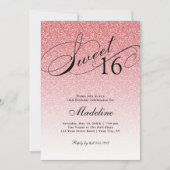 Invitation Bébé Parties scintillant en crème rose doux 16 (Devant)