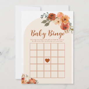 Invitation Bébé petite citrouille automnale Jeu de bingo pour