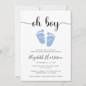 Invitation Bébé pieds Oh garçon Baby shower virtuel (Devant)