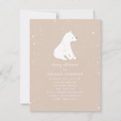 Invitation Bébé Polar Ours Baby shower rose (Devant)