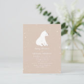 Invitation Bébé Polar Ours Baby shower rose (Debout devant)