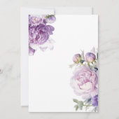 Invitation Bébé pourpre en fleur Baby shower Floral moderne (Dos)