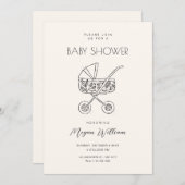 Invitation Bébé poussette (Devant / Derrière)