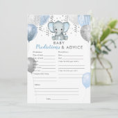 Invitation Bébé Prédictions Garçon Eléphant Douche Jeu (Debout devant)