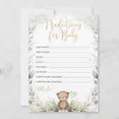 Invitation Bébé Prédictions Teddy Bear Balloon jeu de douche (Devant)