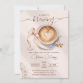 Invitation Bébé prépare un café Baby Shower  (Devant)