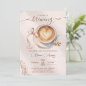 Invitation Bébé prépare un café Baby Shower  (Debout devant)